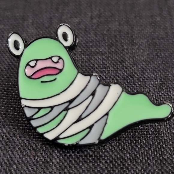 Mummy Worm Enamel Pin - Picture 2 of 7